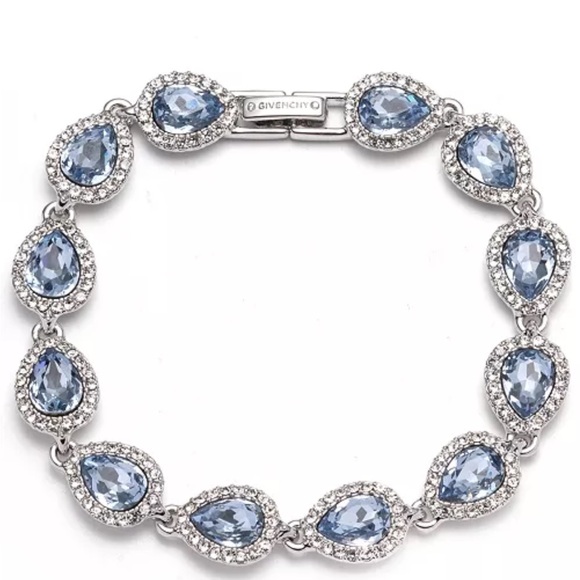 NWT Givenchy Pave Crystal Orb Flex Bracelet - Blue - Picture 1 of 1
